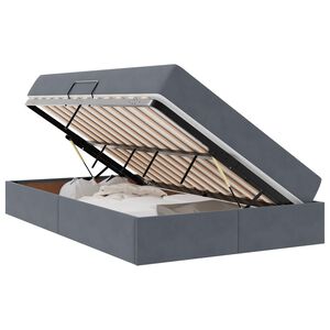 vidaXL Κρεβάτι με αποθηκευτικό χώρο και στρώμα με στρώμα Σκούρο Γκρι