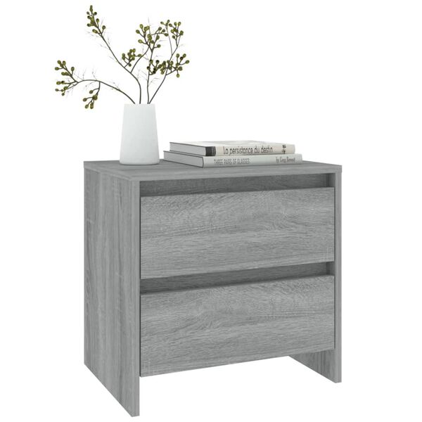 vidaXL Κομοδίνα 2 τεμ. Γκρι Sonoma 45 x 34,5 x 44,5 εκ. Μοριοσανίδα