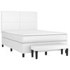 vidaXL Κρεβάτι Boxspring με Στρώμα Λευκό 140x200εκ.από Συνθετικό Δέρμα