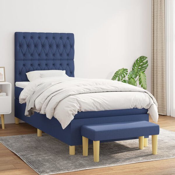 vidaXL &Kappa;&rho;&epsilon;&beta;ά&tau;&iota; Boxspring &mu;&epsilon; &Sigma;&tau;&rho;ώ&mu;&alpha; &Mu;&pi;&lambda;&epsilon; 90x200 &epsilon;&kappa;.&Upsilon;&phi;&alpha;&sigma;&mu;ά&tau;&iota;&nu;&omicron;