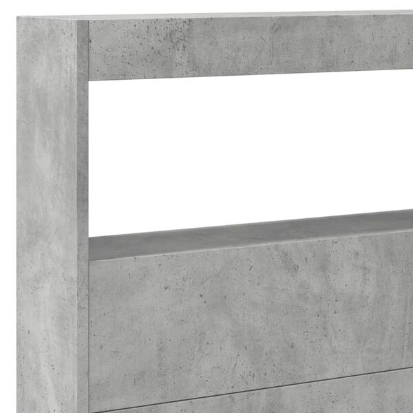 vidaXL Κεφαλάρι με Αποθηκ. Χώρο & LED Γκρι Σκυρ. 220x17x102 εκ.