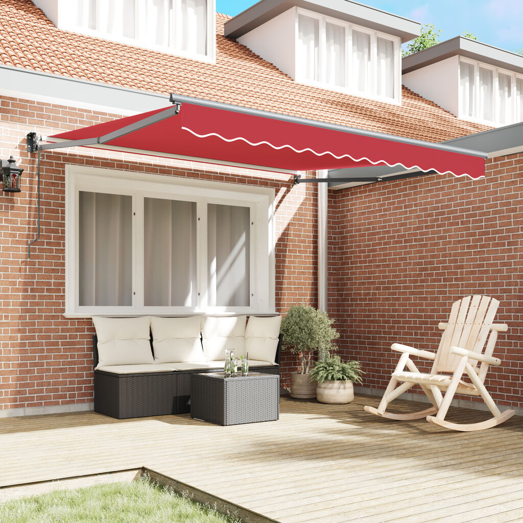 vidaXL Αυτόματη Ανασυρόμενη Τέντα Κόκκινη 300x250 cm