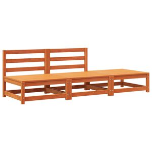 vidaXL Καναπές Κήπου Χωρίς Μπράτσα με Υποπόδιο από Μασίφ Ξύλο Πεύκου