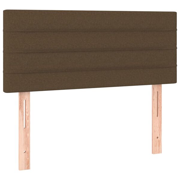 vidaXL Κρεβάτι Boxspring με Στρώμα Σκούρο Καφέ 80x200 εκ. Υφασμάτινο