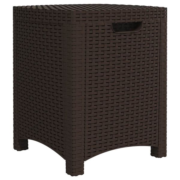 vidaXL Μπαούλο Αποθήκευσης Κήπου Καφέ 39x39x46 εκ. Ρατάν Πολυπρ/νίου