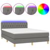 vidaXL &Kappa;&rho;&epsilon;&beta;ά&tau;&iota; Boxspring &mu;&epsilon; &Sigma;&tau;&rho;ώ&mu;&alpha; & LED &Sigma;&kappa;.&Gamma;&kappa;&rho;&iota; 140x190 &epsilon;&kappa; &Upsilon;&phi;&alpha;&sigma;&mu;ά&tau;&iota;&nu;&omicron;