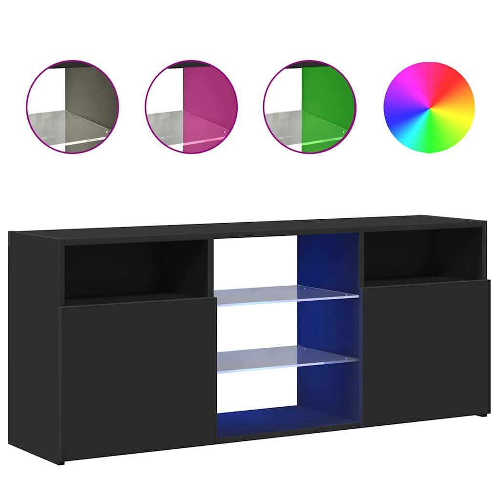 vidaXL Έπιπλο Τηλεόρασης με LED Μαύρο 120x35x15,5 εκ.