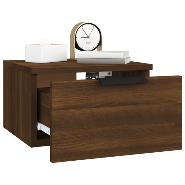 vidaXL Κομοδίνα Επιτοίχιο Καφέ Δρυς 34 x 30 x 20 εκ.