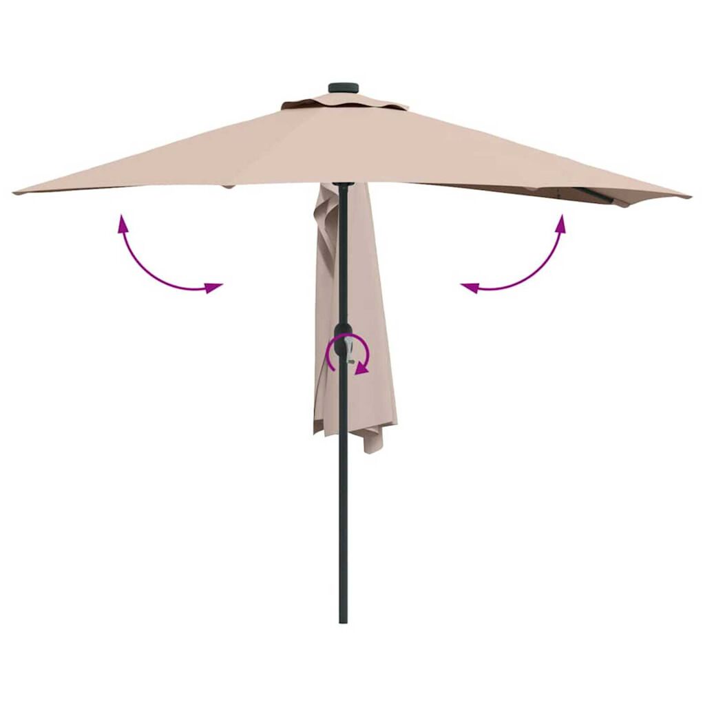 vidaXL Ομπρέλα Κήπου Taupe 294 x 150 x 224 εκ ύφασμα