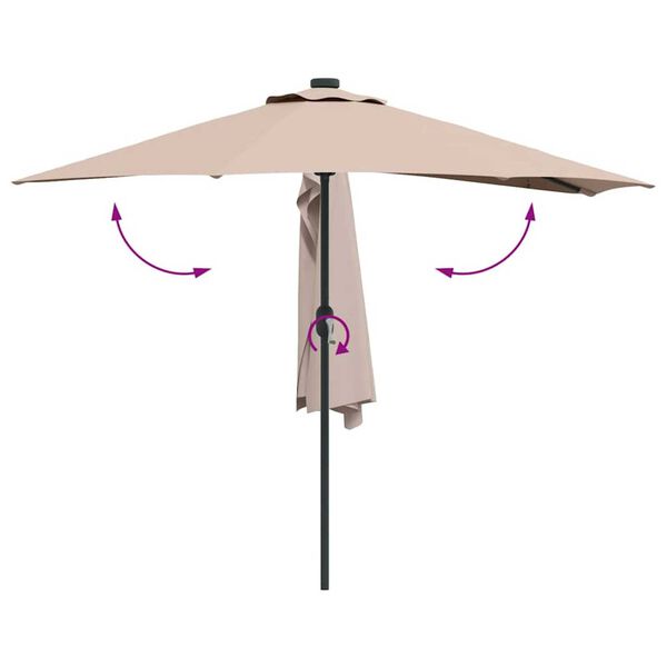 vidaXL Ομπρέλα Κήπου Taupe 294 x 150 x 224 εκ ύφασμα