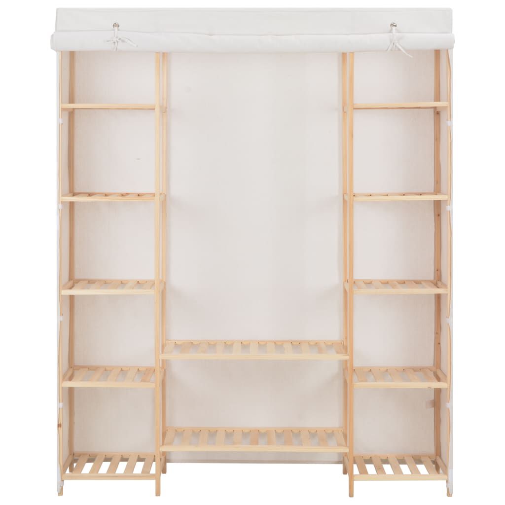 vidaXL Ντουλάπα Λευκή 135 x 40 x 170 εκ. Υφασμάτινη