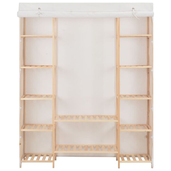 vidaXL Ντουλάπα Λευκή 135 x 40 x 170 εκ. Υφασμάτινη