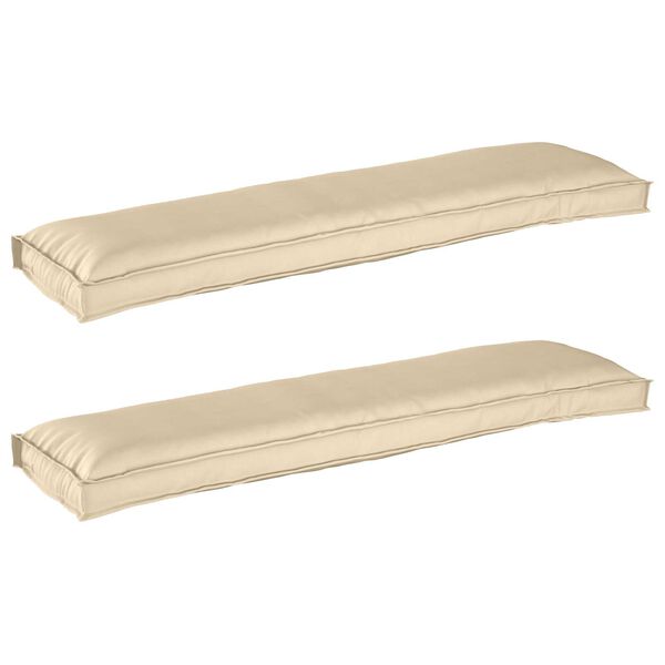 vidaXL Μαξιλάρια Παλέτας για Πάγκο 2 τεμ Μπεζ 150x40x8 εκ Υφάσματος Oxford