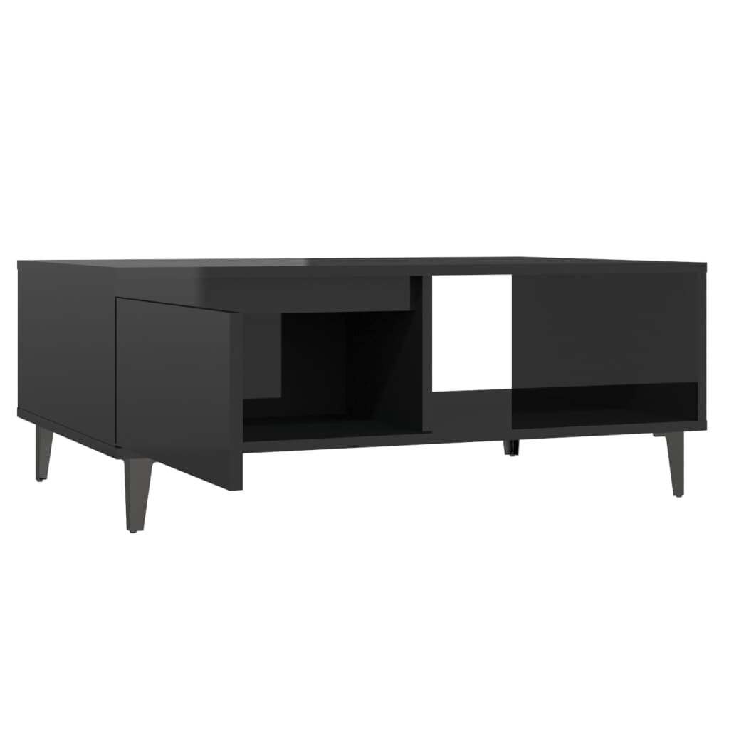 vidaXL Τραπεζάκι Σαλονιού Γυαλιστερό Μαύρο 90x60x35 εκ. Μοριοσανίδα