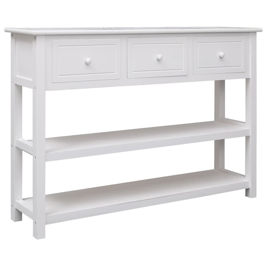 vidaXL Ντουλάπι Λευκό 108 x 30 x 76 εκ. από Μασίφ Ξύλο Παυλώνιας
