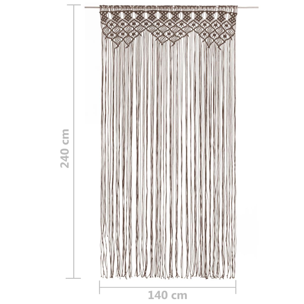 vidaXL Κουρτίνα Μακραμέ Taupe 140 x 240 εκ. Βαμβακερή