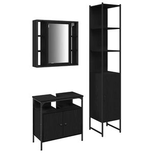 vidaXL &Sigma;&epsilon;&tau; &Epsilon;&pi;ί&pi;&lambda;&omega;&nu; &Mu;&pi;ά&nu;&iota;&omicron;&upsilon; 3 &tau;&mu;&chi;. &Mu;&alpha;ύ&rho;&eta; &Omicron;&xi;&upsilon;ά 33 x 33 x 185,5 &epsilon;&kappa;
