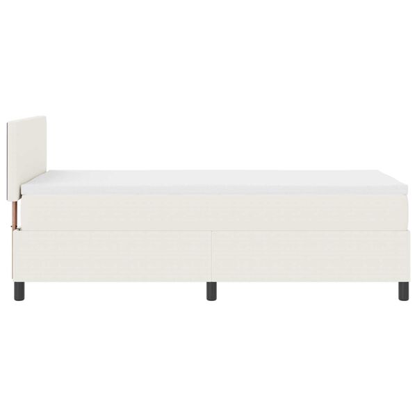 vidaXL Κρεβάτι Box Spring με Στρώμα & LED Κρεμ 80x200 εκ Κορντούρα