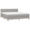 vidaXL Κρεβάτι Boxspring με Στρώμα & LED Αν.Γκρι 180x200 εκ Υφασμάτινο