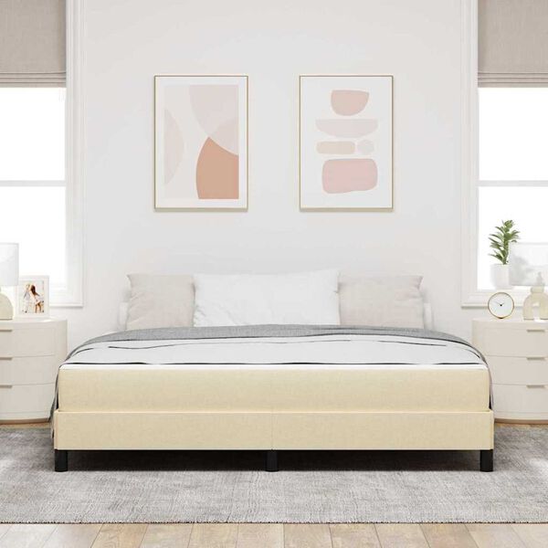 vidaXL Κρεβάτι με ελατήρια Άλλο Κρεμ 180 x 200 cm ύφασμα