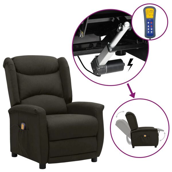 vidaXL Πολυθρόνα Μασάζ με Ανύψωση Taupe Υφασμάτινη