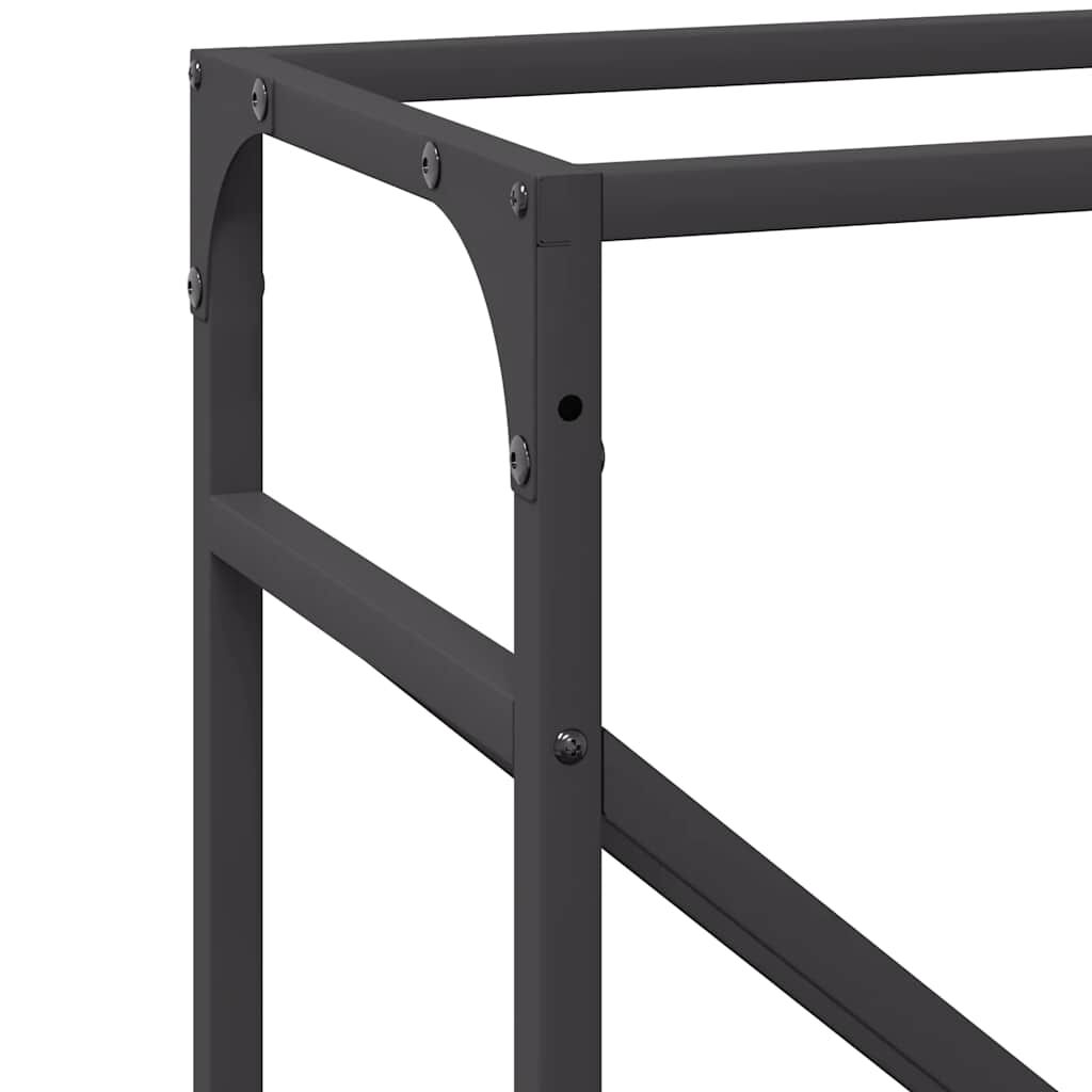 vidaXL Ράφι για καυσόξυλα Μαύρο 40x25x100 εκ. Ατσάλι ψυχρής έλασης