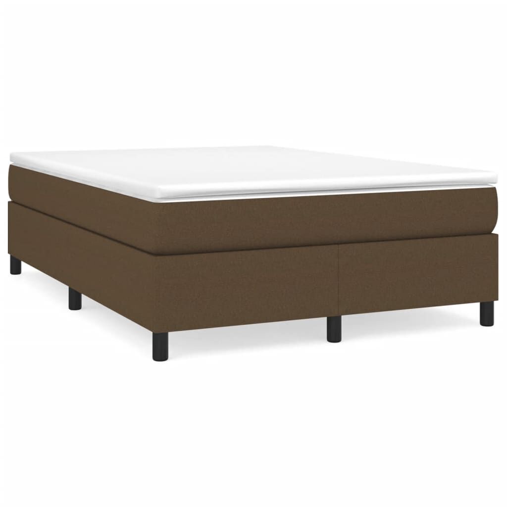 vidaXL Κρεβάτι Boxspring με Στρώμα Σκούρο Καφέ 140x200 εκ Υφασμάτινο