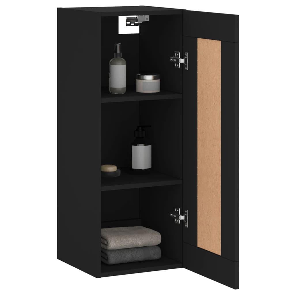 vidaXL Ντουλάπι Τοίχου Μαύρο 34,5 x 34 x 90 εκ. από Επεξεργασμένο Ξύλο