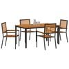 vidaXL Σέτ φαγητού για κήπο 5 pcs Μαύρο 150 x 90 x 75 cm