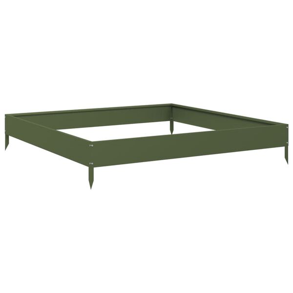vidaXL Ζαρντινιέρα Υπερυψωμένη Λαδί 100x100x18,5 εκ. Ατσάλι