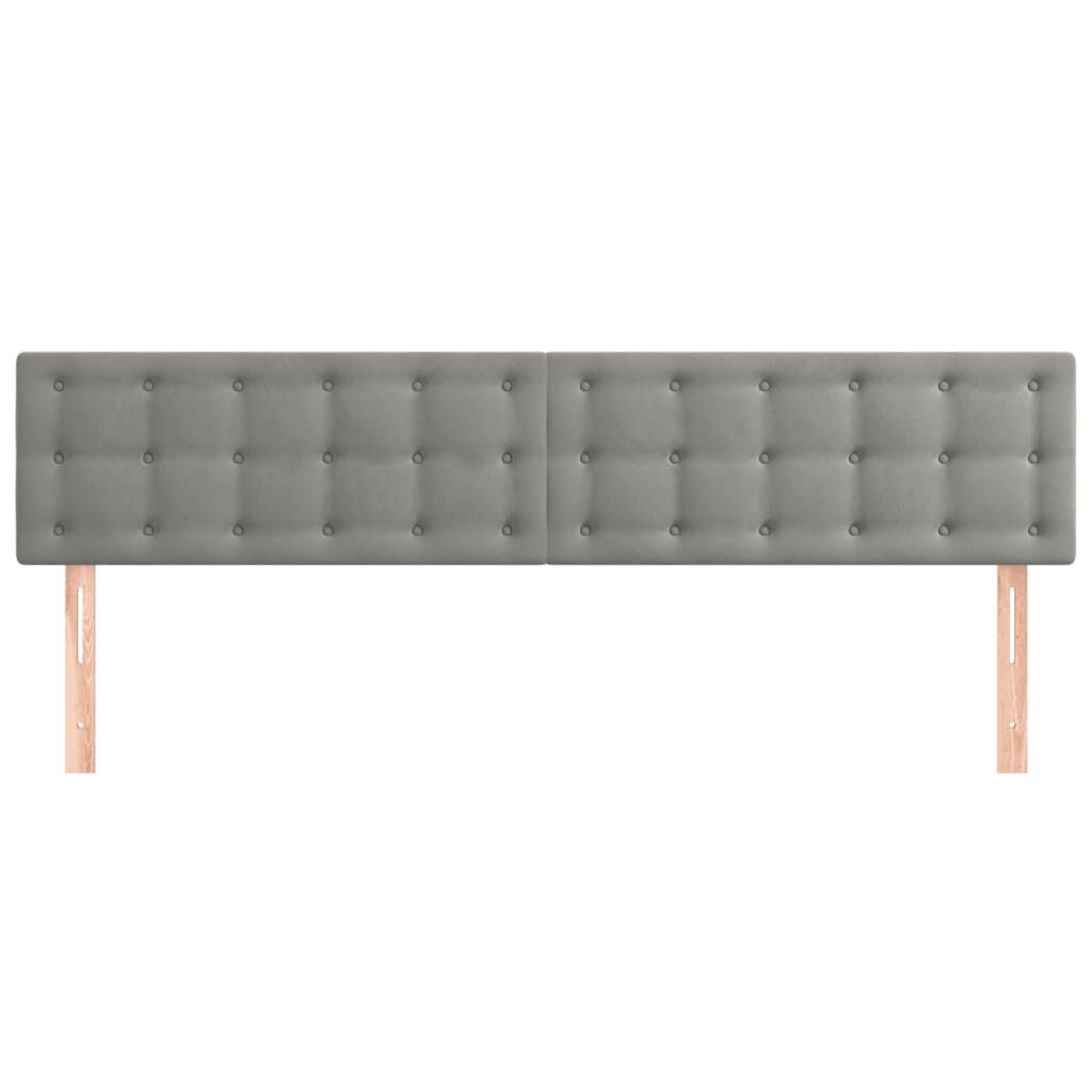 vidaXL Κεφαλάρια Κρεβατιού 2 τεμ. Αν. Γκρι 100x5x78/88 εκ. Βελούδινο
