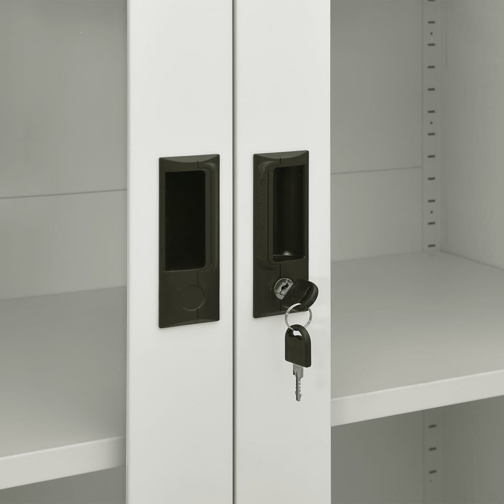 vidaXL Ντουλάπα Γραφείου 90 x 40 x 180 εκ. Ανοιχτό Γκρι Ατσάλινη