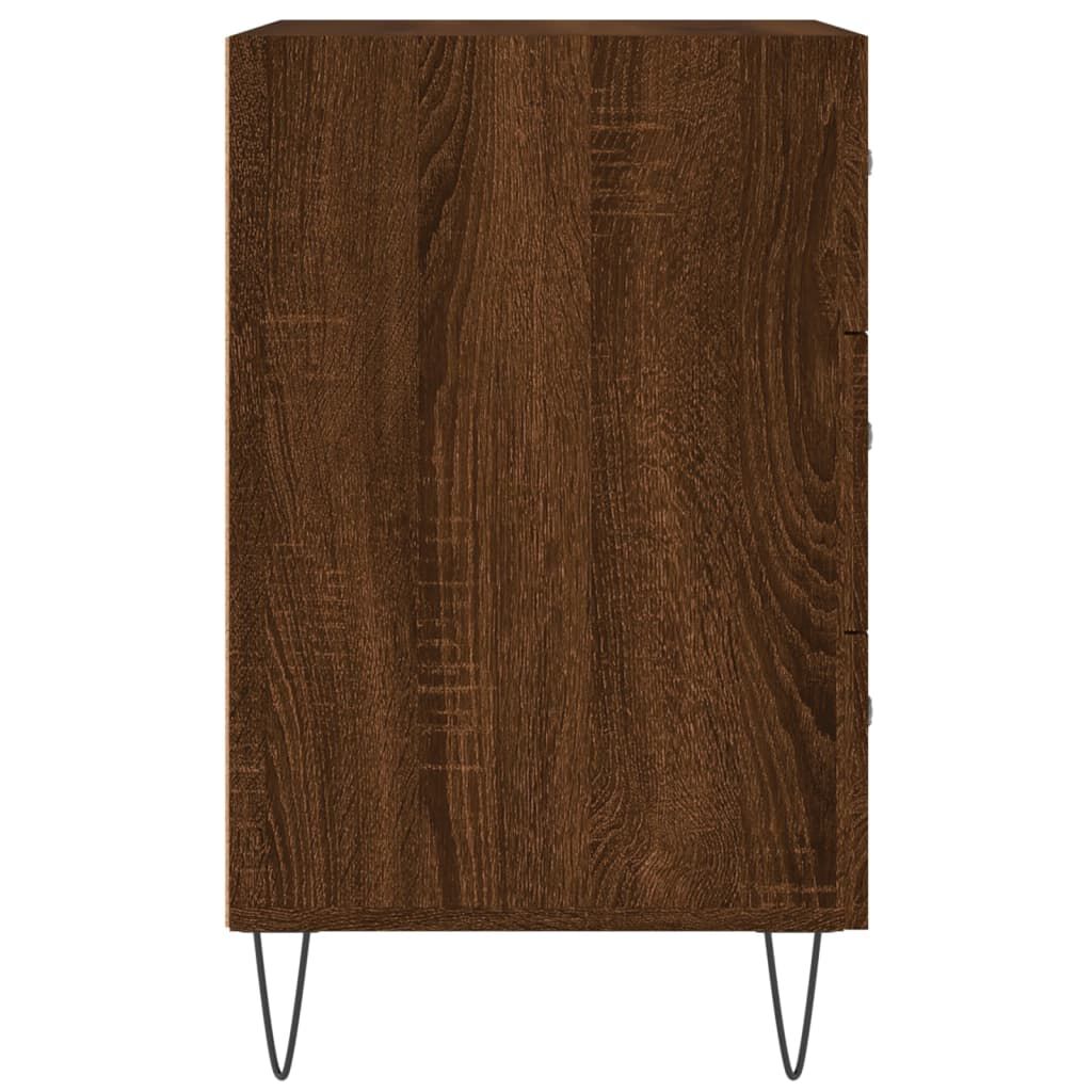 vidaXL Κομοδίνο Καπνιστή Δρυς 40 x 40 x 66 εκ. από Επεξεργασμένο Ξύλο