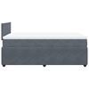 vidaXL Κρεβάτι Boxspring με Στρώμα Σκούρο Γκρι 120x190 εκ. Βελούδινο