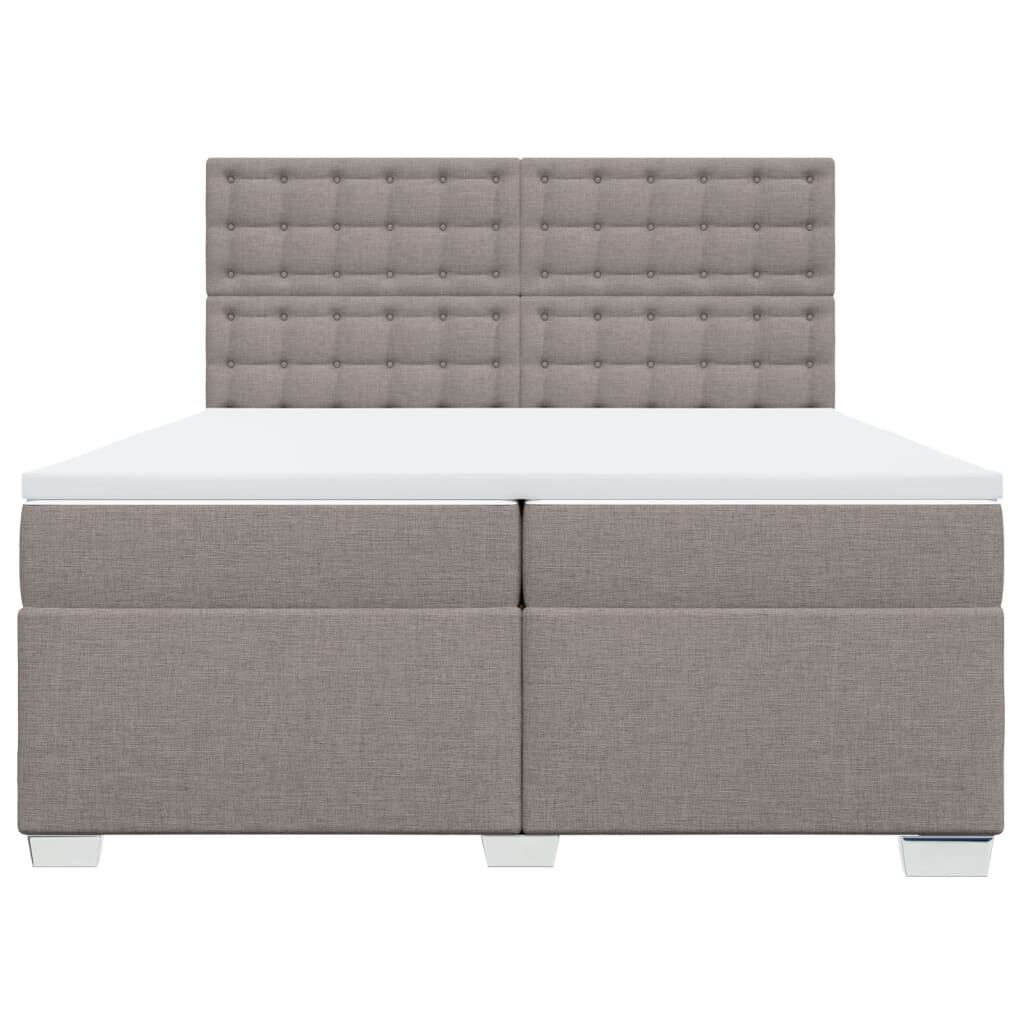 vidaXL Κρεβάτι Boxspring με Στρώμα Taupe 200x200 εκ. Υφασμάτινο