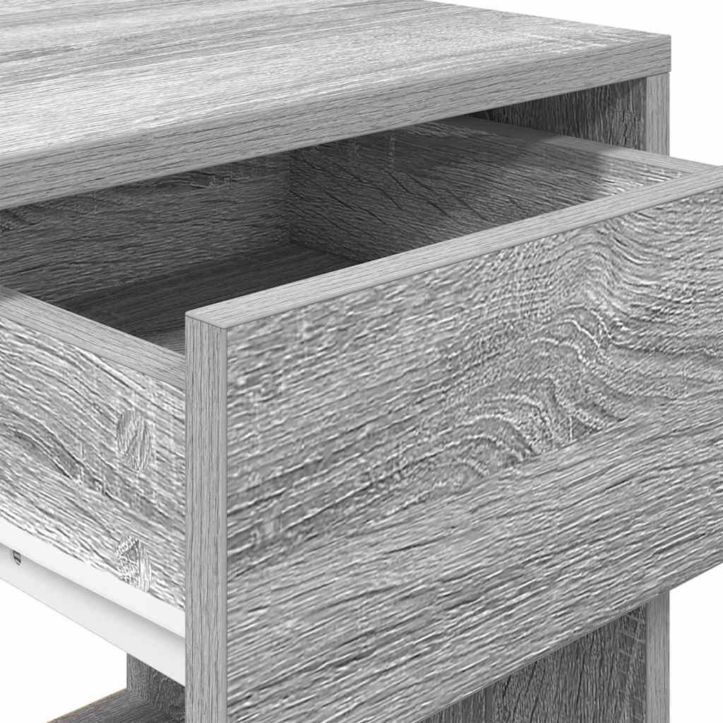 vidaXL Κομοδίνο με συρτάρι Γκρι Sonoma 35x34x66,5 εκ.