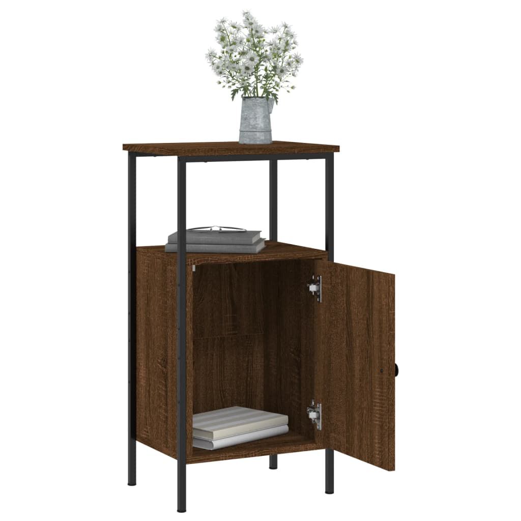 vidaXL Κομοδίνα 2 τεμ. Καφέ Δρυς 41 x 31 x 80 εκ. από Επεξεργ. Ξύλο