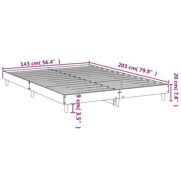vidaXL Πλαίσιο Κρεβατιού Χωρ. Στρώμα Sonoma Δρυς 140x200εκ. Επ. Ξύλο