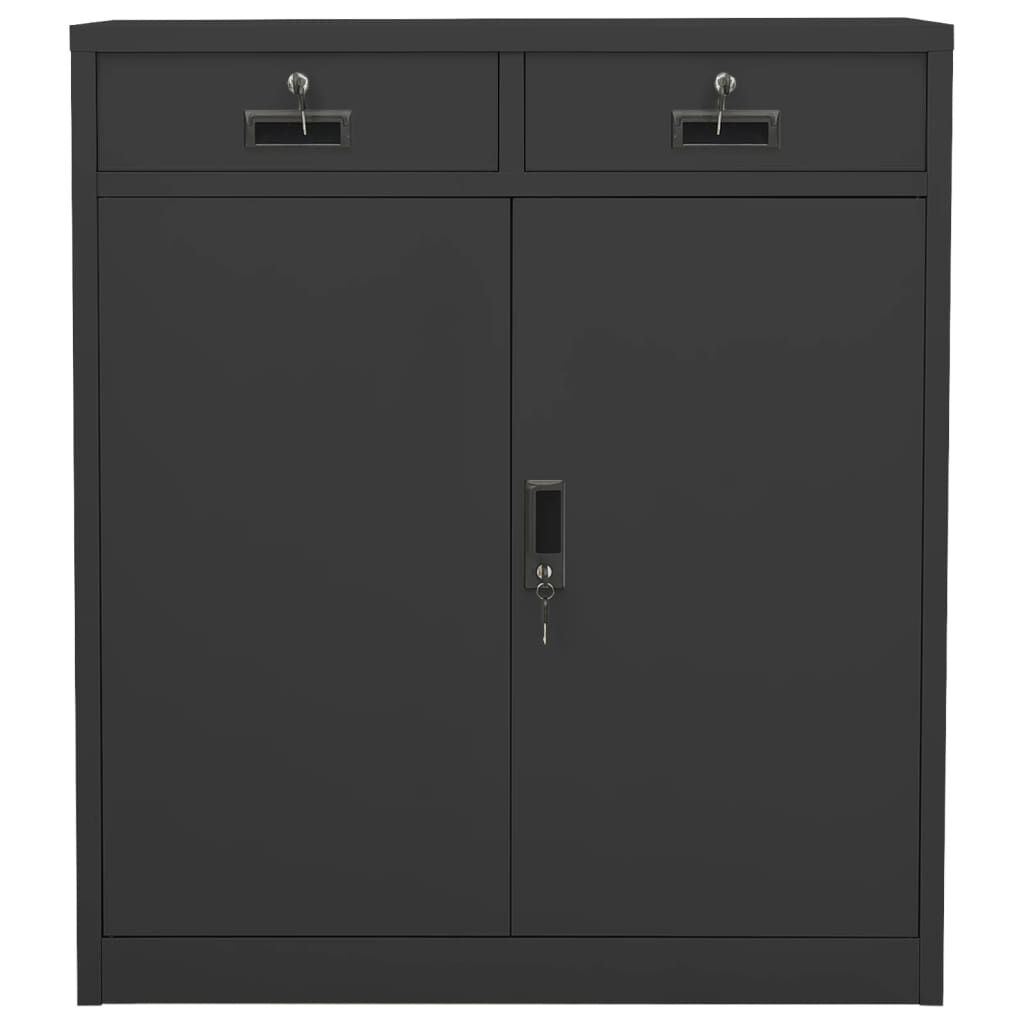 vidaXL Ντουλάπα Γραφείου Ανθρακί 90 x 40 x 102 εκ. Ατσάλινη