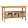 vidaXL Έπιπλο Μπάνιου 132x45x75 εκ. από Μασίφ Ξύλο Teak με 3 Καλάθια