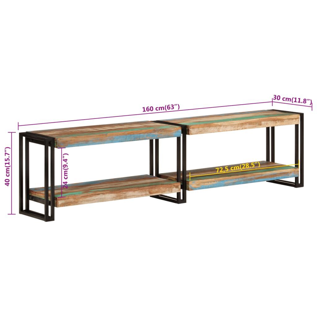 vidaXL Έπιπλο Τηλεόρασης 160 x 30 x 40 εκ. από Μασίφ Ανακυκλωμένο Ξύλο
