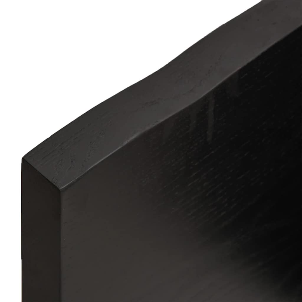 vidaXL Ράφι Τοίχου Σκούρο Καφέ 140x40x(2-4) εκ. Επεξ. Μασίφ Ξύλο Δρυός