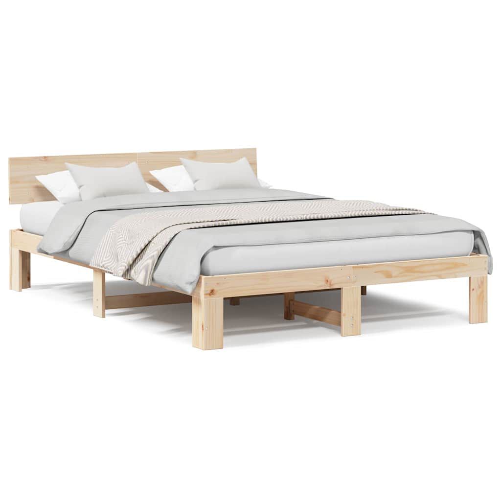 vidaXL Σκελετός Κρεβατιού Καφέ 160 x 200 cm Μασίφ ξύλο πεύκου