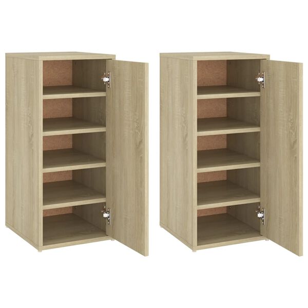 vidaXL Παπουτσοθήκες 2 τεμ. Sonoma Δρυς 32x35x70 εκ. από Μοριοσανίδα