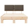 vidaXL Σκελετός Κρεβατιού με Επενδεδυμένο Κεφαλάρι Taupe 135 x 190 cm