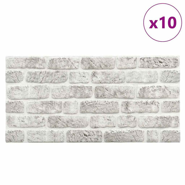 vidaXL Πάνελ Τοίχου 3D 10 τεμ. Σχέδιο Τούβλα Ανοιχτό Γκρι EPS