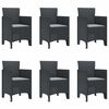 vidaXL Σέτ φαγητού για κήπο 7 pcs Ανθρακί Rattan Polt