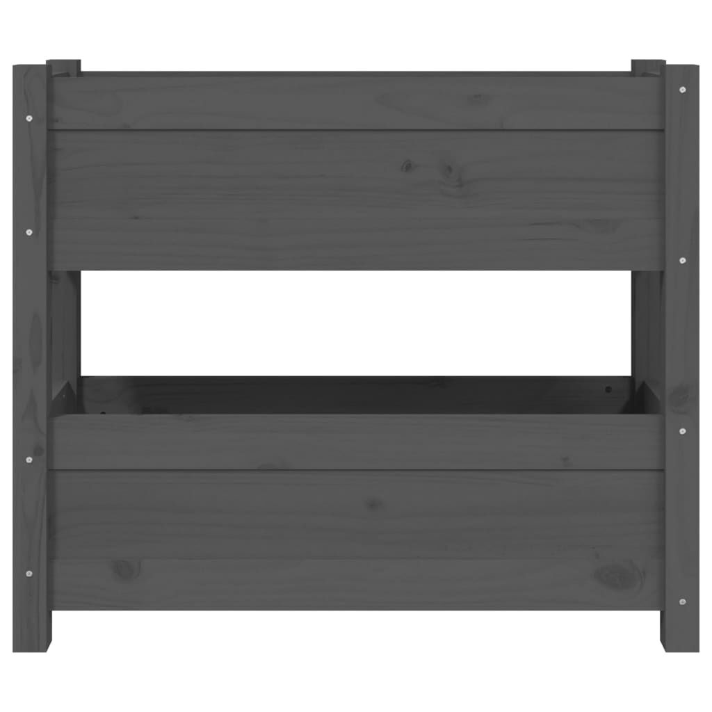 vidaXL Ζαρντινιέρα Γκρι 77 x 25 x 66 εκ. από Μασίφ Ξύλο Πεύκου