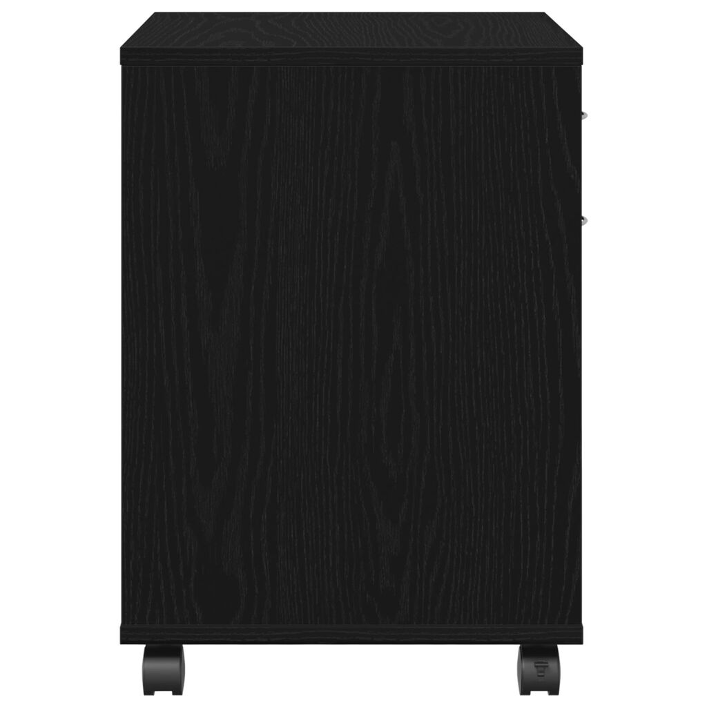 vidaXL Κιβώτιο με Ρόδες Μαύρη Δρυ 45x38x54 εκ. Επεξεργασμένο Ξύλο