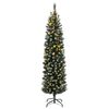 vidaXL Χριστουγεννιάτικο Δέντρο Slim Αρθρωτό με 300 LED 180 εκ.